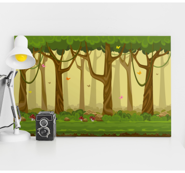 Forest cartoon Tree canvas print - TenStickers