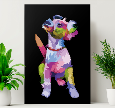 Geometric-animals fox terrier dog canvas pictures - TenStickers