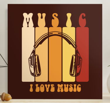 I love music retro design Restaurant canvas print - TenStickers