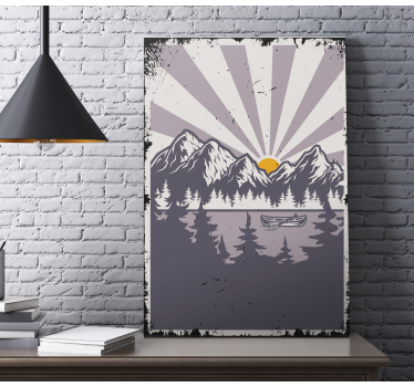Landscape lake and mountains scenery wall art  - TenStickers