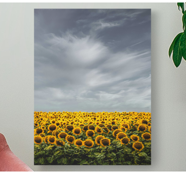 Long sunflower field floral canvas - TenStickers