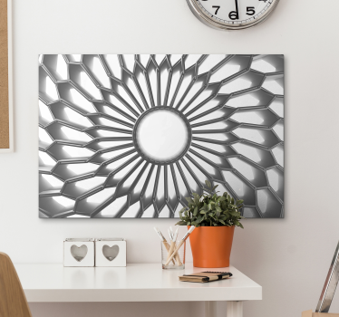 Mandala white diamond 3D modern art prints on canvas - TenStickers