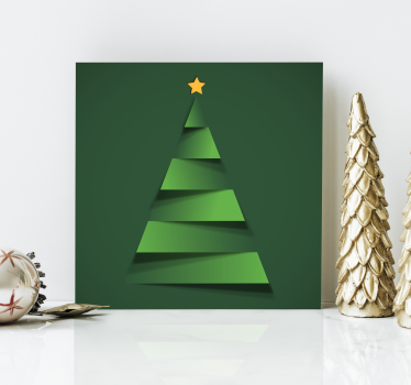 Modern festive tree Christmas canvas wall art - TenStickers