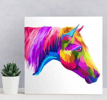 Multi-Colour Horse canvas picture - TenStickers