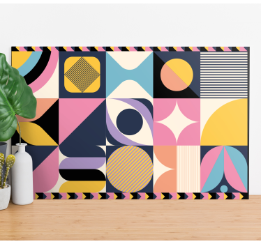 Multi figures painting geometric canvas art - TenStickers