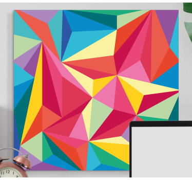 Multicolor geometric image geometric wall canvas - TenStickers