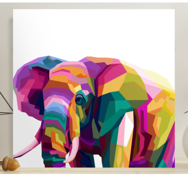 Multicolor realistic elephantcanvas art - TenStickers