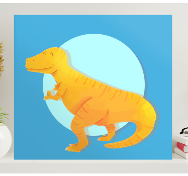 Nordic dinosaur yellow t-rex dinausar wall art - TenStickers