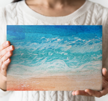 Ombre effect waves on the beach canvas art - TenStickers