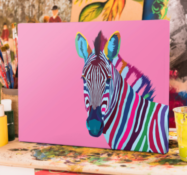 Rainbow Zebra canvas prints - TenStickers