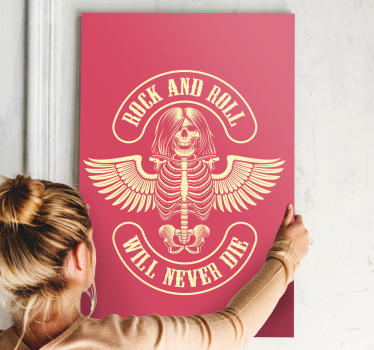 Retro canvas skeleton rock legend - TenStickers