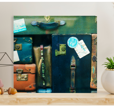 Retro canvas traveling suitcases collection - TenStickers