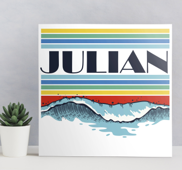 Retro waves customisable canvas prints - TenStickers