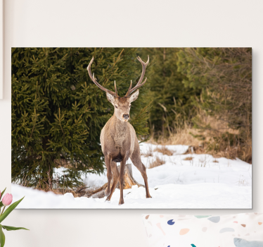 Stag canvas majestic stag in nature - TenStickers