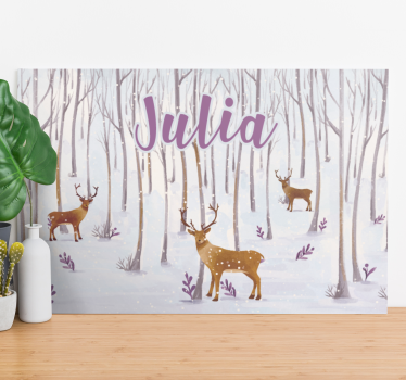 Stag canvas winter stag scene - TenStickers