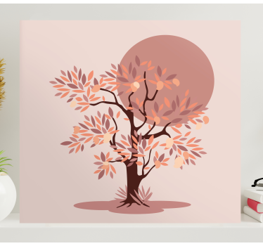 Tree canvas wall art autumn tree silhouette - TenStickers