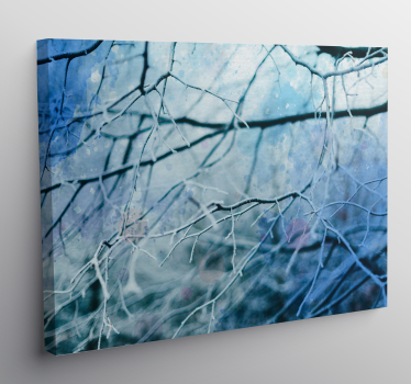 Tree canvas wall art frozen branch silhouette - TenStickers