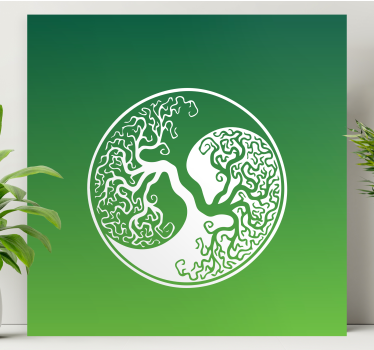 Tree canvas wall art intricate tree design - TenStickers