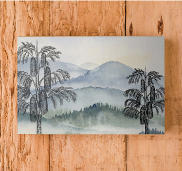 Tree canvas wall art mountainous landscape art - TenStickers