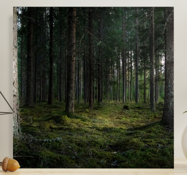 Tree canvas wall art serene forest depths - TenStickers