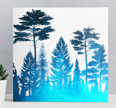 Tree canvas wall art silhouette forest scene - TenStickers