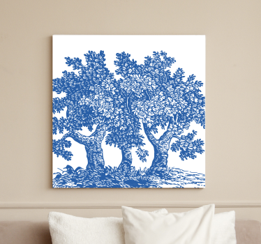 Tree canvas wall art three leafy trees - TenStickers