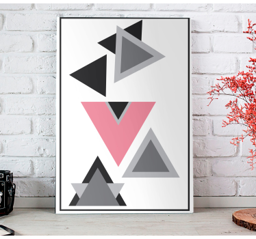 Triangles abstract art geometric wall canvas - TenStickers