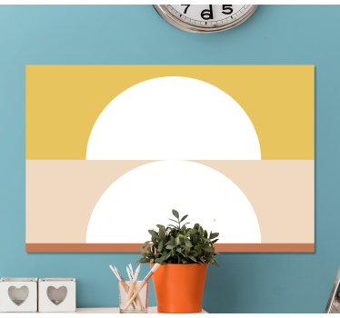 Two semi-circles geometric art geometric wall canvas - TenStickers