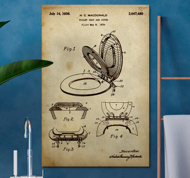 Vintage Bathroom wall art canvas - TenStickers