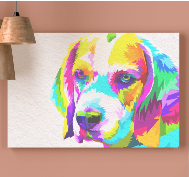 Watercolor beagle dog canvas pictures - TenStickers