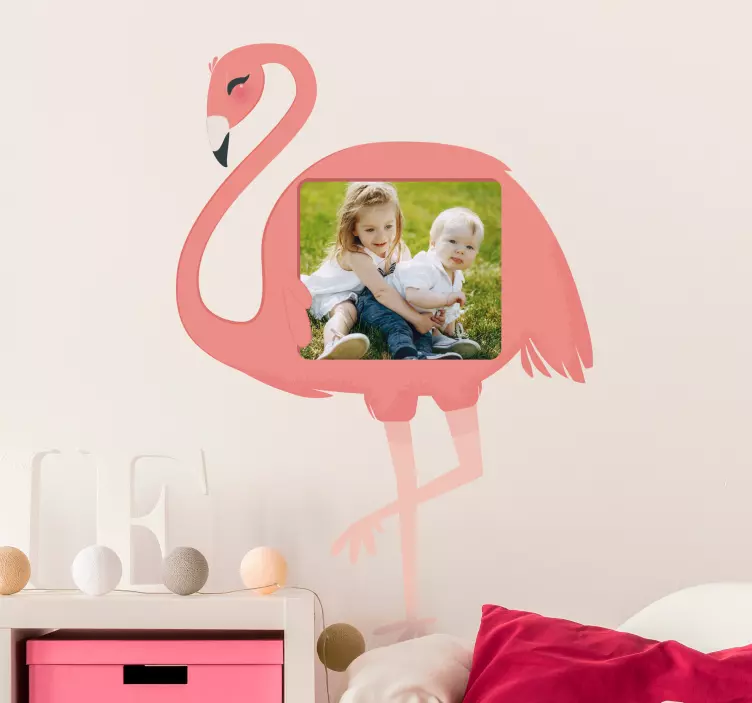 Flamingo Photo Holder wall sticker for kids - TenStickers