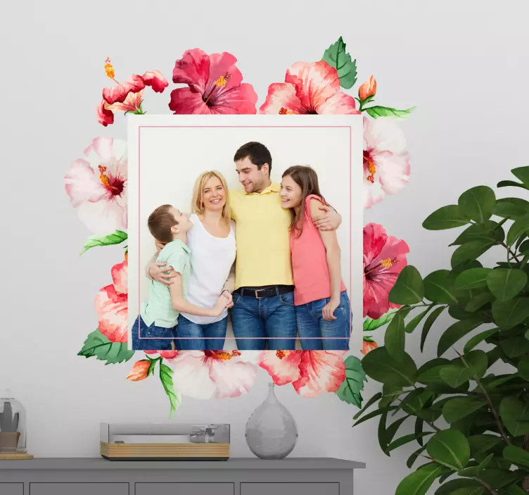 Hibiscus Floral Design nature wall sticker - TenStickers