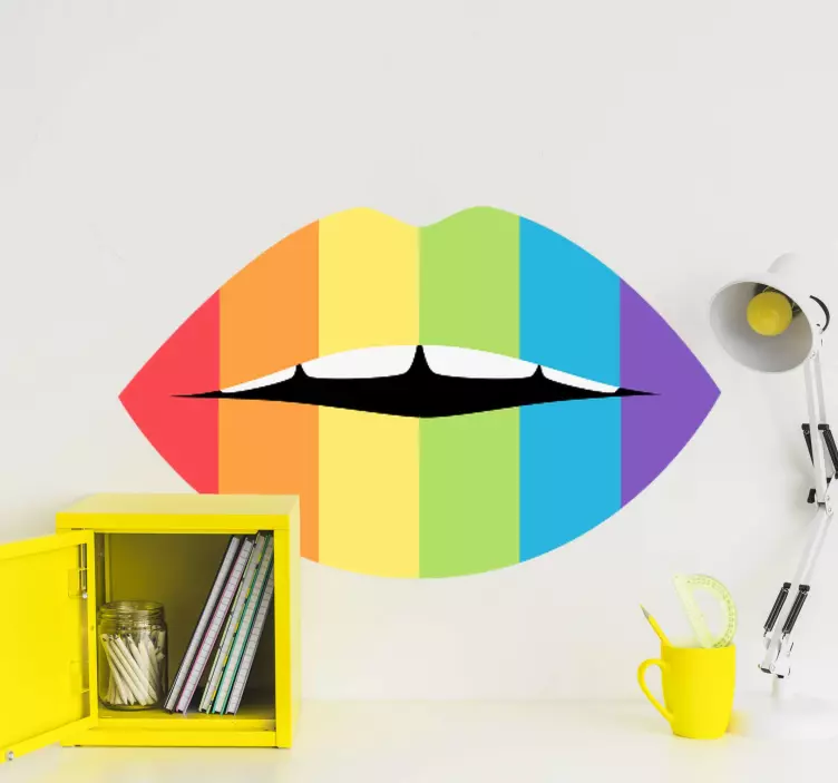 Colorful Lips Art laptop sticker - TenStickers
