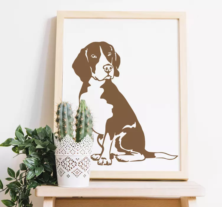 Stenciled beagle dog wall sticker - TenStickers