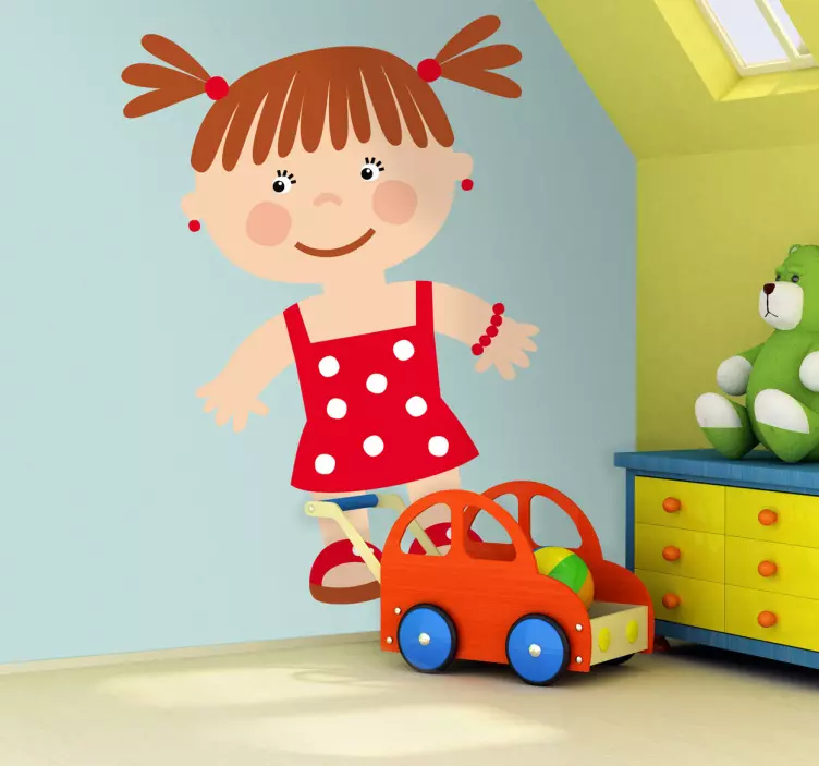 Wall sticker for kids charming woman silhouette - TenStickers