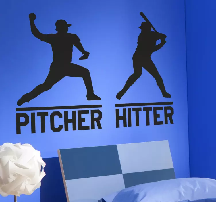 Sports wall sticker pitcher and hitter silhouettes - TenStickers