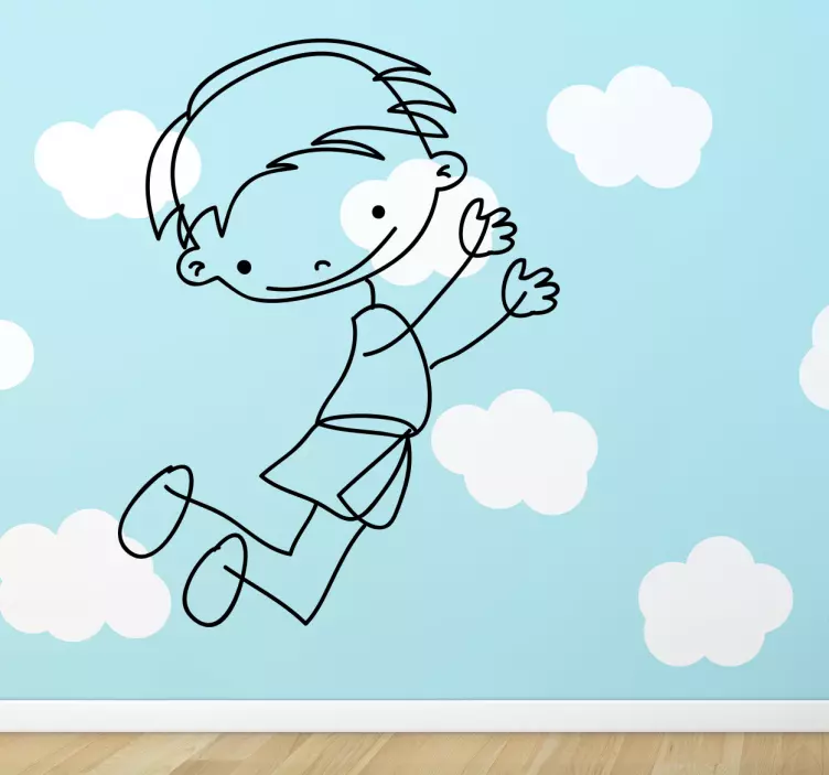 Wall sticker for kids playful child outline - TenStickers