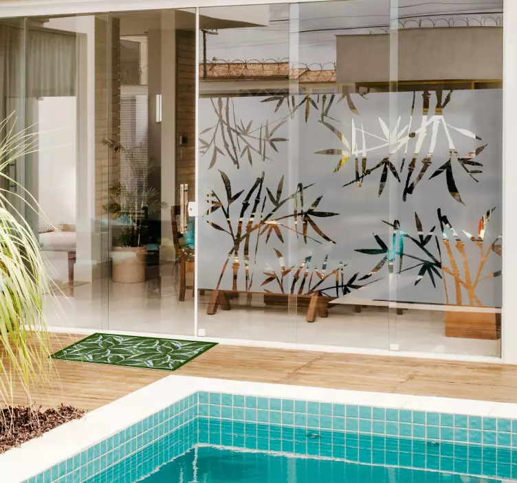 Translucent Bamboo Shower Sticker - TenStickers