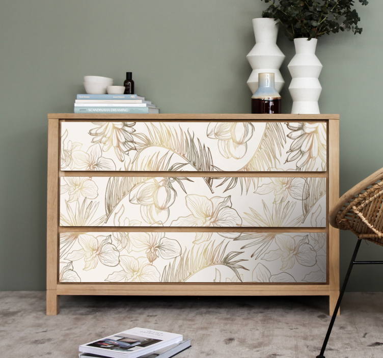 Tropic flowers furniture sticker - TenStickers