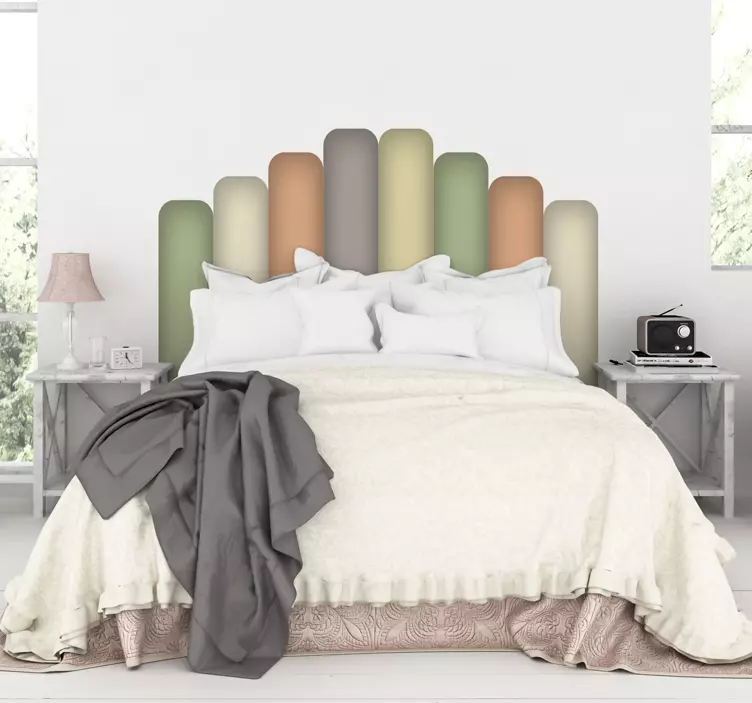 Curved soft design headboard wall sticker - TenStickers