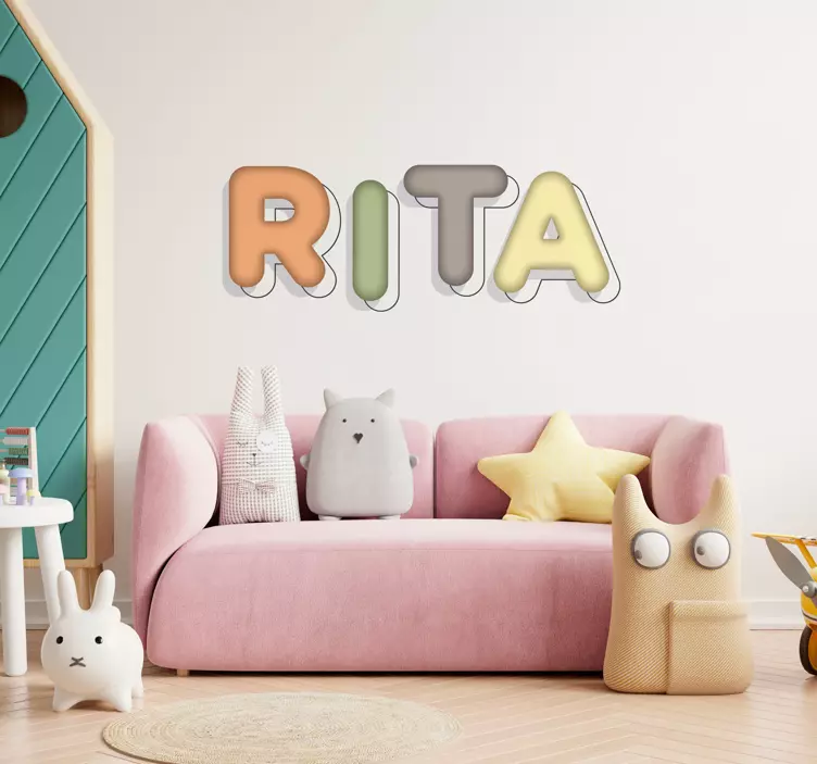 Customisable name bold style wall sticker for kids - TenStickers