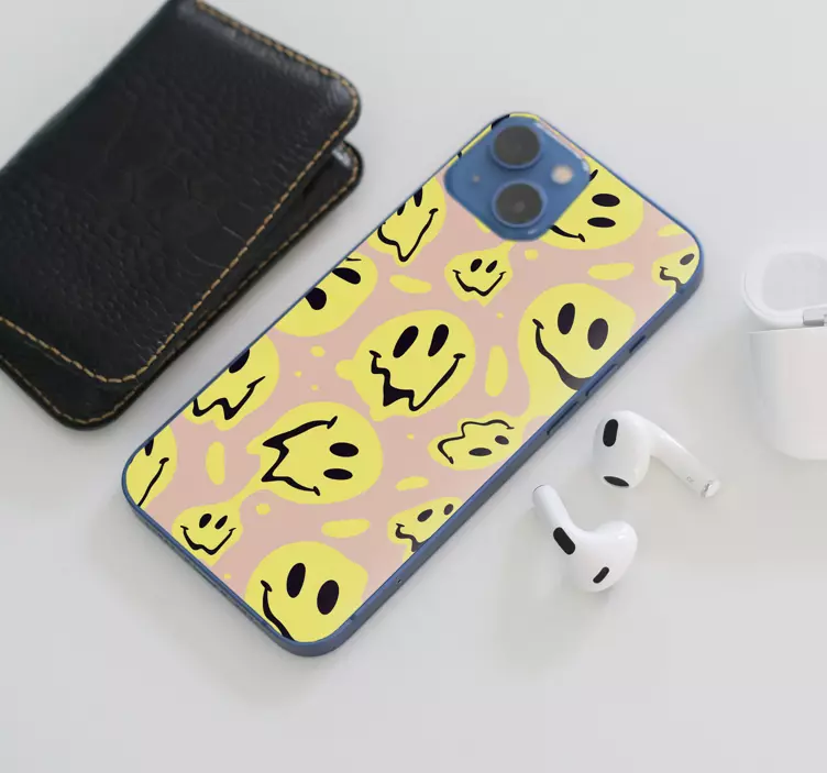 Smiling ghost pattern iPhone sticker - TenStickers