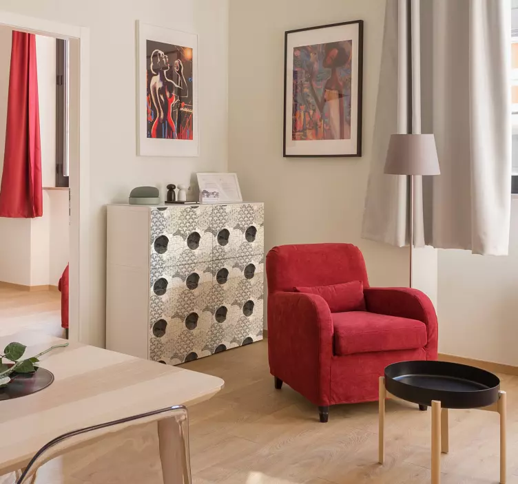 Oriental geometric pattern circle sticker - TenStickers