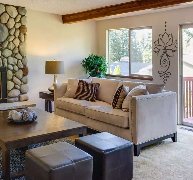 Lotus ornament floral sticker - TenStickers