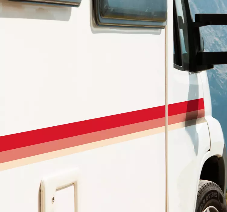 Vibrant Red Stripes Caravan Decal - TenStickers