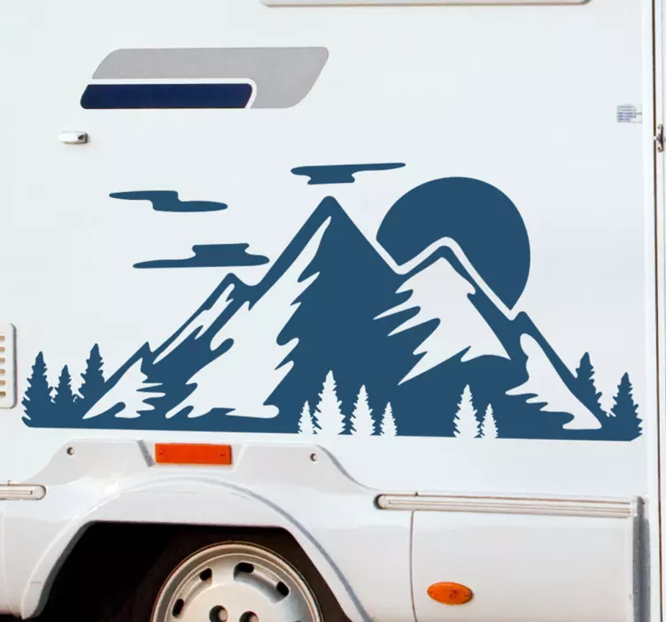 Mountain range caravan decal - TenStickers