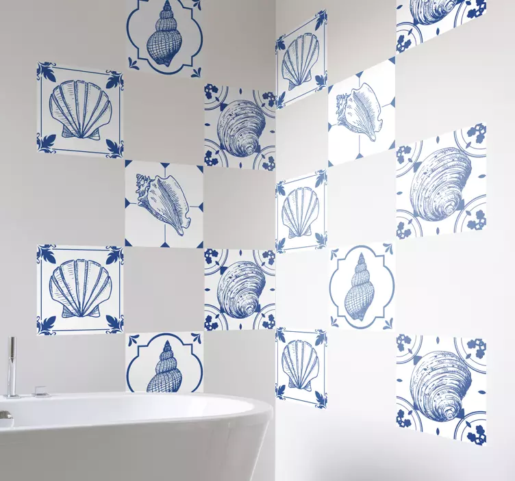 Seashells Wall Tile Sticker - TenStickers