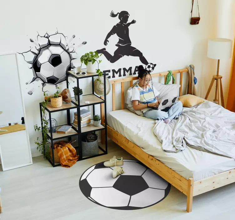 Personalizable football wall sticker - TenStickers