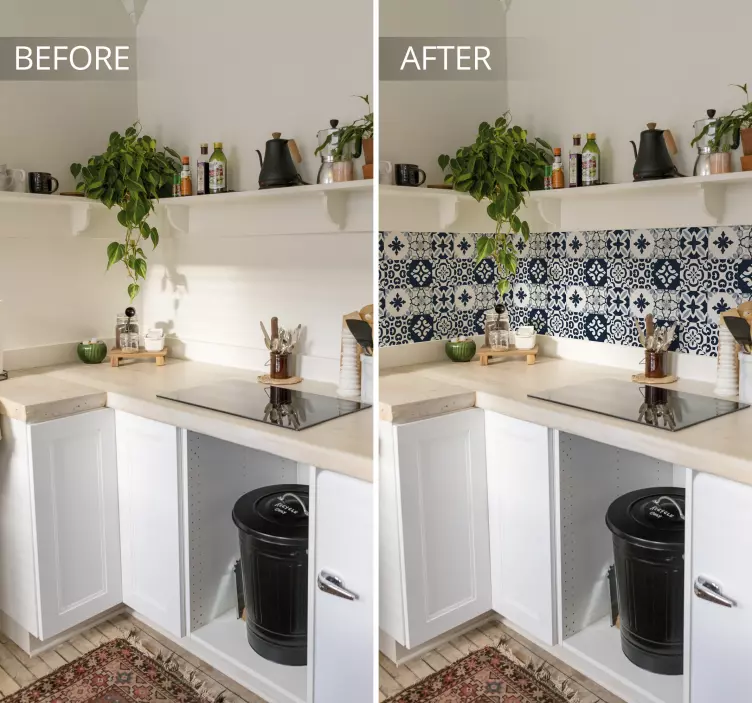 Navy geometric patterns decoration wall sticker - TenStickers