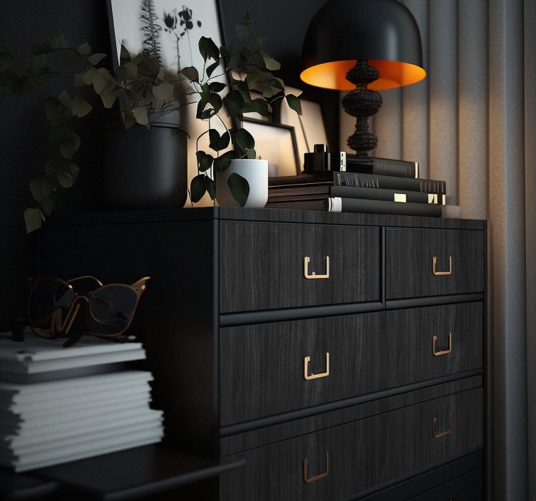 Black Wood furniture decal - TenStickers